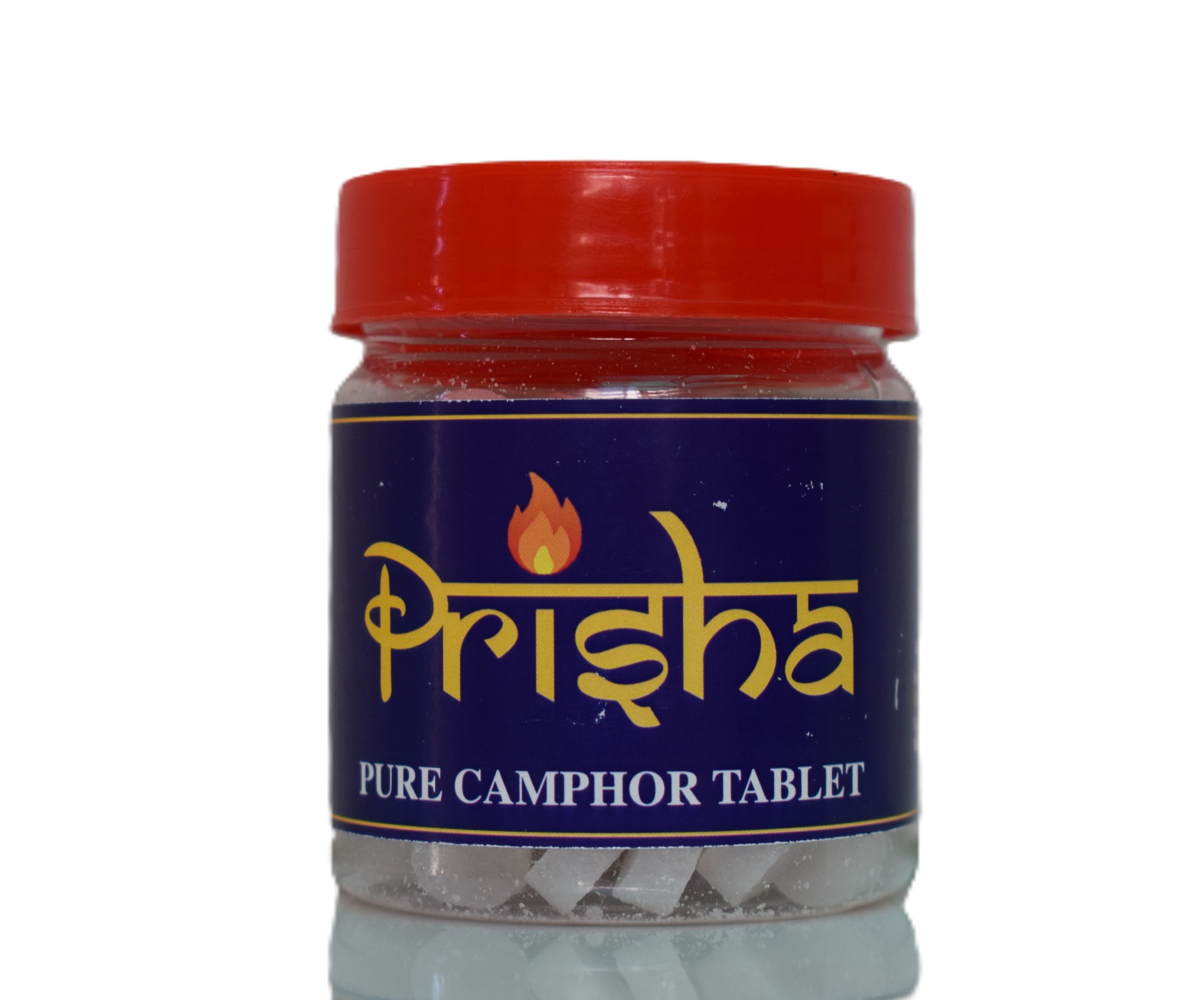 Prisha Pure Camphor Tablets 100% Shudh Kapoor Jar for Puja & Havan | Kapur for Diffuser & Dani 50 grams 
